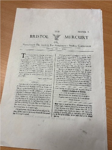 Photograph of the SRS conference newspaper, printed by the Bristol Common Press